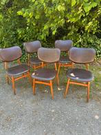 5 eetkamerstoelen (vintage/scandinavisch/jaren60), Huis en Inrichting, Ophalen, Overige materialen, Bruin, Zo goed als nieuw