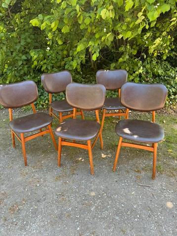 5 eetkamerstoelen (vintage/scandinavisch/jaren60) beschikbaar voor biedingen