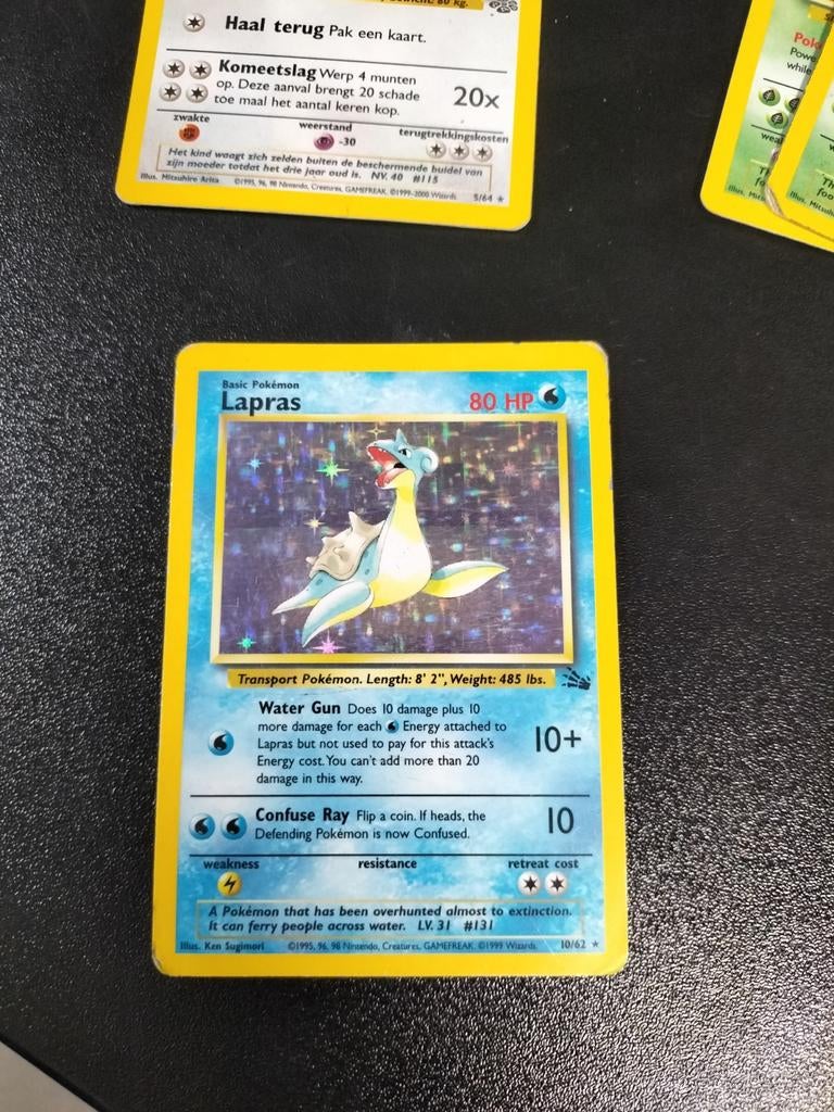 Lapras Pokemon kaart - Zeldzaam!, Ophalen of Verzenden, Gebruikt, Losse kaart, Foil