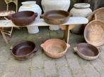5 oude stenen schalen uit India., Ophalen, Gebruikt, Schaal, Rond