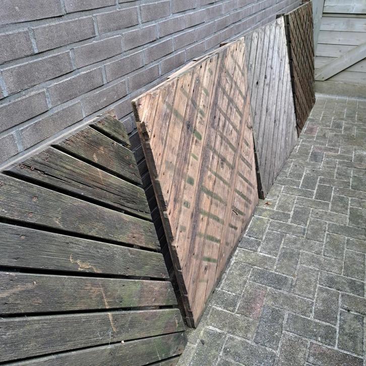 Houten Tuintegels - Gebruikt 10 euro per stuk, Tuin en Terras, Terrasdelen en Vlonders, Gebruikt, Hout, Ophalen