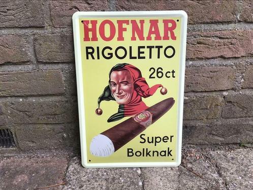 Reclamebord Hofnar Rigoletto Super Bolknak sigaar 20x30, Verzamelen, Merken en Reclamevoorwerpen, Zo goed als nieuw, Reclamebord