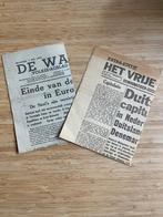 2 bevrijdingskranten Het vrije Vol en De Waarheid, Ophalen of Verzenden, Tweede Wereldoorlog, Gelezen, Overige onderwerpen