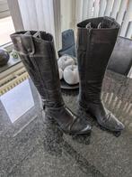 Leren Laarzen, Ophalen, Hoge laarzen, Zwart, Gedragen