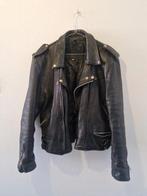 VINTAGE LEER JACK, Ophalen of Verzenden, Gedragen, Maat 42/44 (L), Zwart