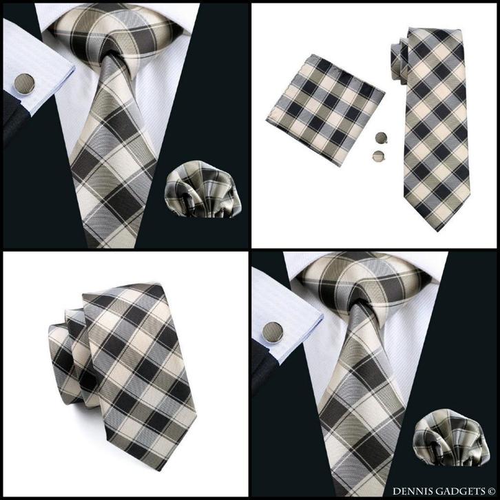 Dennis Gadgets: 100 % zijden stropdas ( 3 delig !! ) DG0229, Kleding | Heren, Stropdassen, Nieuw, Met patroon, Bruin, Ophalen of Verzenden