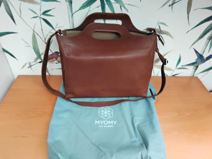 MYoMY bruin leren handtas, Sieraden, Tassen en Uiterlijk, Tassen | Damestassen, Zo goed als nieuw, Bruin, Ophalen of Verzenden