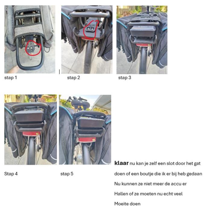 Elektrische fiets accu slot, Fietsen en Brommers, Elektrische fietsen, Nieuw, Overige merken, 47 tot 51 cm, Minder dan 30 km per accu