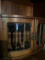 Echte antieke kast buffetkast, Ophalen, Glas, Gebruikt, 150 tot 200 cm