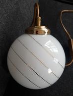 Kleine glazen bollamp met goudkleurige lijnen, Ophalen, Gebruikt