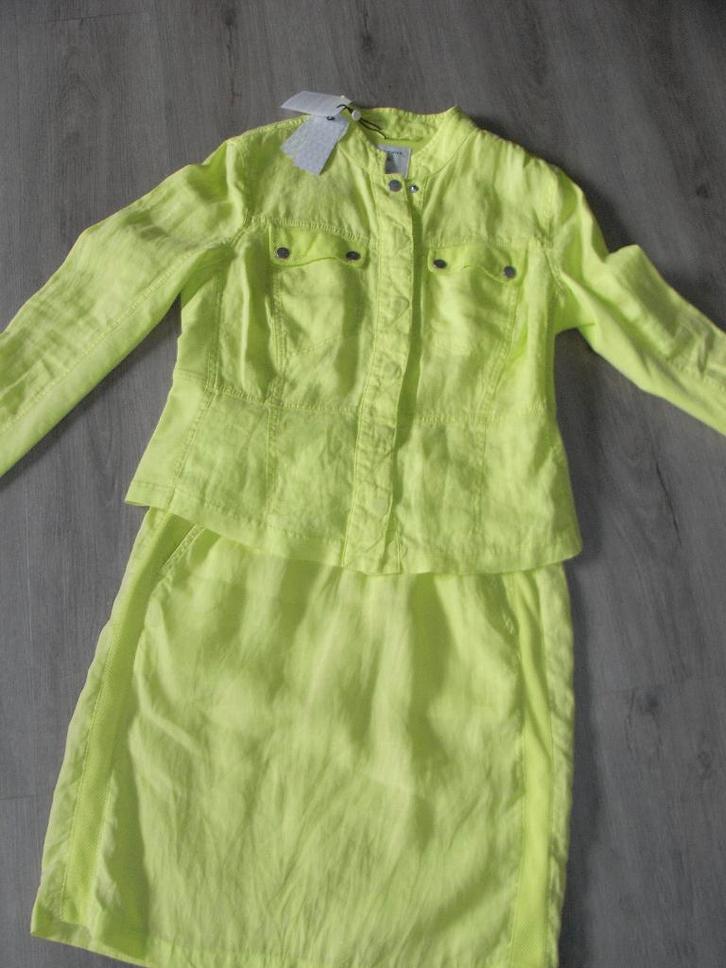 set linnen rok + blouse/jasje SANDWICH mt 36/38 geel/lime, Kleding | Dames, Blouses en Tunieken, Nieuw, Maat 36 (S), Geel, Ophalen of Verzenden