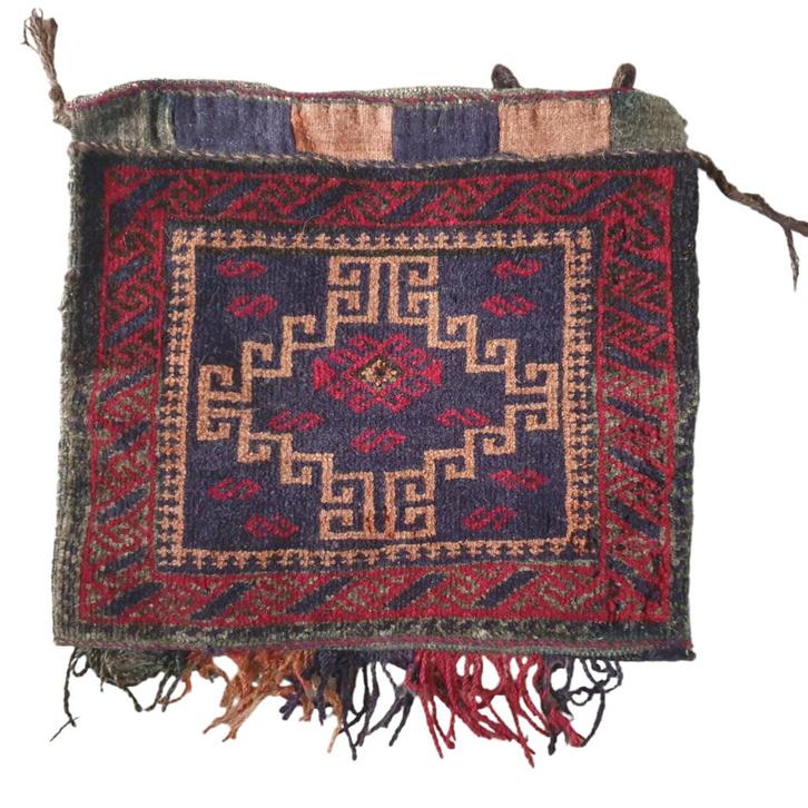 Prachtige oude Beluch enkele zadeltas met certificaat boho, Antiek en Kunst, Antiek | Kleden en Textiel, Ophalen of Verzenden