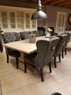 VOORRAAD 6 Landelijke Eetkamerstoelen Daisy Stof Antraciet 9, Overige kleuren, Nieuw, Ophalen of Verzenden, Stof