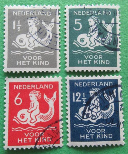 Nederland 2 NVPH 225 - 228 Kinderzegels 1929 gestempeld, Postzegels en Munten, Postzegels | Nederland, Gestempeld, T/m 1940, Verzenden