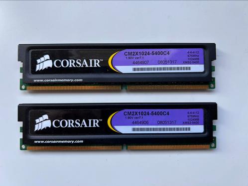 Corsair XMS2 CM2X1024-5400C4 DDR2, Computers en Software, RAM geheugen, Gebruikt, Desktop, 1 GB of minder, DDR2, Verzenden