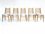 Set van 5 vintage stoelen, Benze Sitzmöbel ‘60, Hout, Ophalen of Verzenden, Zo goed als nieuw, Vijf, Zes of meer stoelen