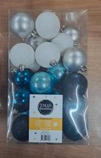 Kerstballen blauw/wit/zilver onbreekbaar, Diversen, Kerst, Ophalen of Verzenden, Zo goed als nieuw