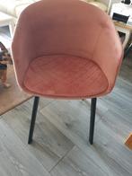 4 Velvet Eetstoelen - Roze & Grijs, Huis en Inrichting, Ophalen, Kuip model, Gebruikt, Overige kleuren