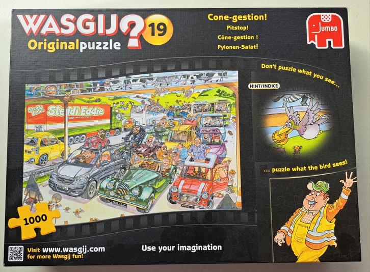 Wasgij Original 19 pitstop! 1000 Stukjes Puzzel, Hobby en Vrije tijd, Denksport en Puzzels, Gebruikt, Legpuzzel, 500 t/m 1500 stukjes