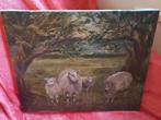 Olieverf schapen en lammetjes, Antiek en Kunst, Ophalen