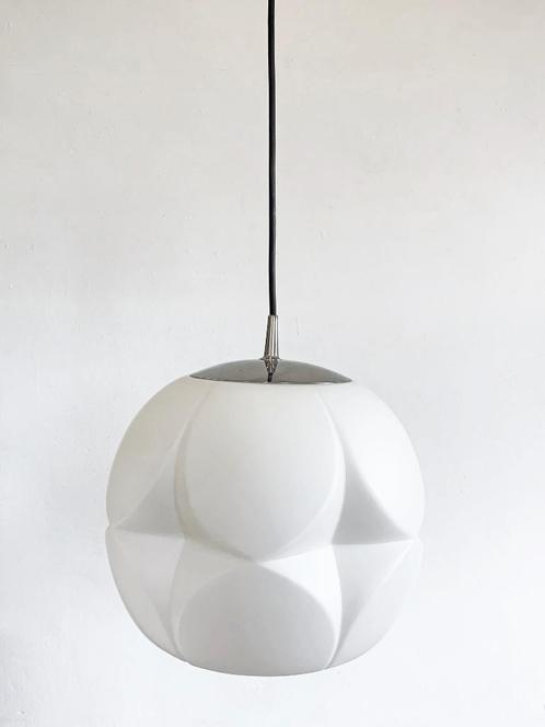 Vintage Peill & Putzler Op-Art design hanglamp retro, Huis en Inrichting, Lampen | Hanglampen, Gebruikt, Minder dan 50 cm, Glas