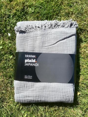 Nieuw Japandi plaid 130 x 170 cm Blokker grijs beschikbaar voor biedingen