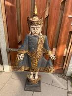 Groot boedha beeld van hout 123 cm hoog, Huis en Inrichting, Woonaccessoires | Boeddhabeelden, Ophalen, Zo goed als nieuw