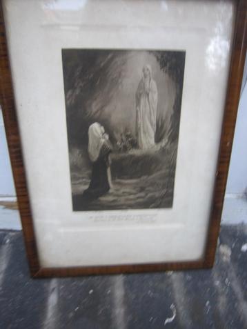 Mooie ets Maria verschijnt aan Babette, LOURDES,BOUASSE  beschikbaar voor biedingen