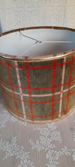 Retro Lampenkap Groen Rood Beige Ruit, Gebruikt, Rond, Ophalen of Verzenden, Retro