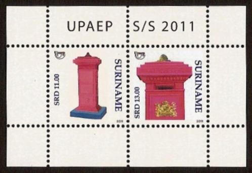 Suriname 1831 postfris Brievenbussen UPAEP 2011, Postzegels en Munten, Postzegels | Suriname, Postfris, Ophalen of Verzenden