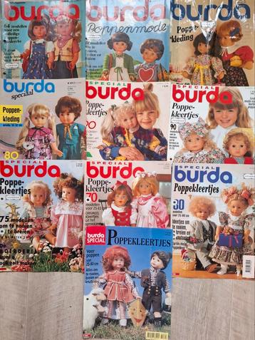 De complete serie Burda Popenmode (10! x poppenkleertjes!) beschikbaar voor biedingen