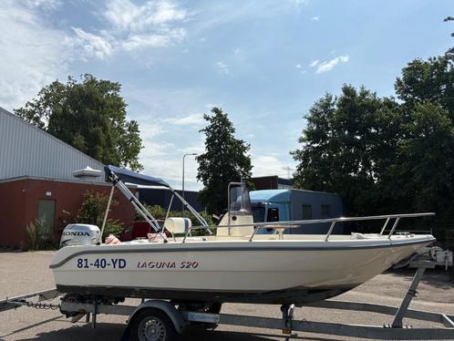 Laguna 520 + Honda 90pk + Biminitop + Geremde Trailer., Watersport en Boten, Vis- en Consoleboten, Gebruikt, 70 pk of meer, 3 tot 6 meter