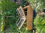 Houten broeikas vierkant met glazen deksel (veiligheidsglas), Ophalen, Zo goed als nieuw, Hout