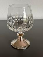 Cognac glas Kristal op Verzilverde voet., Antiek en Kunst, Antiek | Glas en Kristal, Ophalen of Verzenden