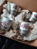 4x unieke Wedgwood mokkakopjes in houdertjes,  gloednieuw 0, Ophalen