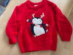 Kersttrui met pinguin en pompons maat 110, Ophalen of Verzenden, Zo goed als nieuw, Jongen of Meisje, Trui of Vest
