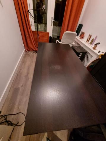 Ikea Galant Bureau 160x80 hout antraciet bruin zwart - afbeelding 1