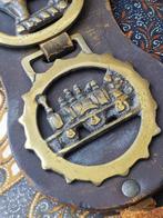 Zes antieke kleppermannetjes uit Engeland aan riem 57,5 cm., Antiek en Kunst, Ophalen of Verzenden