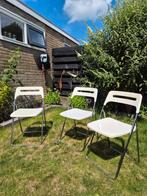 3x Vintage Ikea Nisse klapstoelen retro design, Huis en Inrichting, Stoelen, Ophalen, Drie, Wit, Vintage ikea design