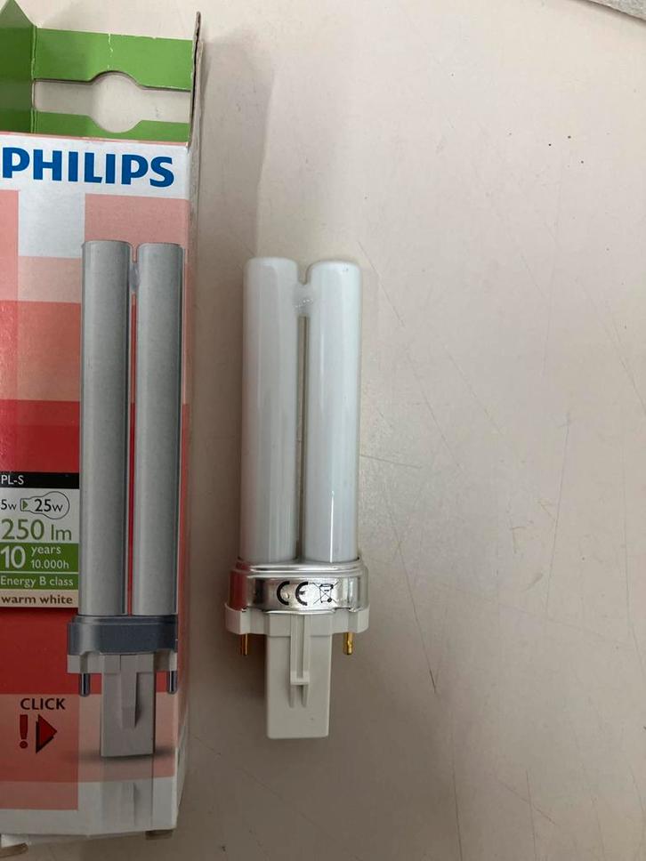 Philips PL-S 5W Spaarlamp - Bipin fitting, Huis en Inrichting, Lampen | Losse lampen, Nieuw, Spaarlamp, Minder dan 30 watt, Bipin of Steekvoet