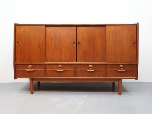 Deens wandmeubel teak schuifdeuren, Huis en Inrichting, Kasten | Wandmeubels, Gebruikt, 100 tot 150 cm, 150 tot 200 cm, 25 tot 50 cm