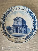Delfts Blauw Herdenkingsbord RV Januari 1942, Ophalen of Verzenden