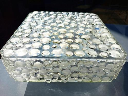 Hustadt plafonnière -Mid Century Bubble glas-plafondlamp 70s, Huis en Inrichting, Lampen | Plafondlampen, Gebruikt, Glas, Metaal
