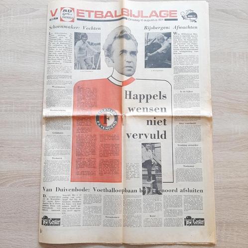 AD bijlage Sportclub Feyenoord: Happel wensen niet vervuld, Verzamelen, Sportartikelen en Voetbal, Zo goed als nieuw, Boek of Tijdschrift