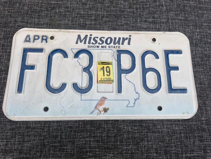 Kentekenplaat Missouri USA Nummerplaat nummerbord License VS, Verzamelen, Automerken, Motoren en Formule 1, Gebruikt, Auto's, Ophalen of Verzenden
