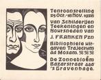Kaart tentoonst. J. Franken Pzn.1926 'sGravenhage Houtsnede, Antiek en Kunst, Kunst | Etsen en Gravures, Ophalen of Verzenden