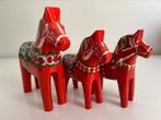 Vintage 3 Zweeds Dala Paard Dalahäst Nils Olsson 13-10-10 cm, Antiek en Kunst, Kunst | Designobjecten, Ophalen of Verzenden