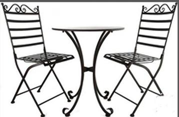 Bistroset tafel en 2 stoelen metaal  beschikbaar voor biedingen
