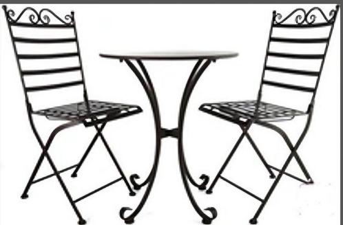 Bistroset tafel en 2 stoelen metaal, Huis en Inrichting, Tafels | Statafels, Nieuw, Ophalen