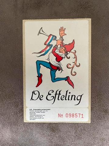 Efteling Parkeer Sticker - Nummer 098571 beschikbaar voor biedingen